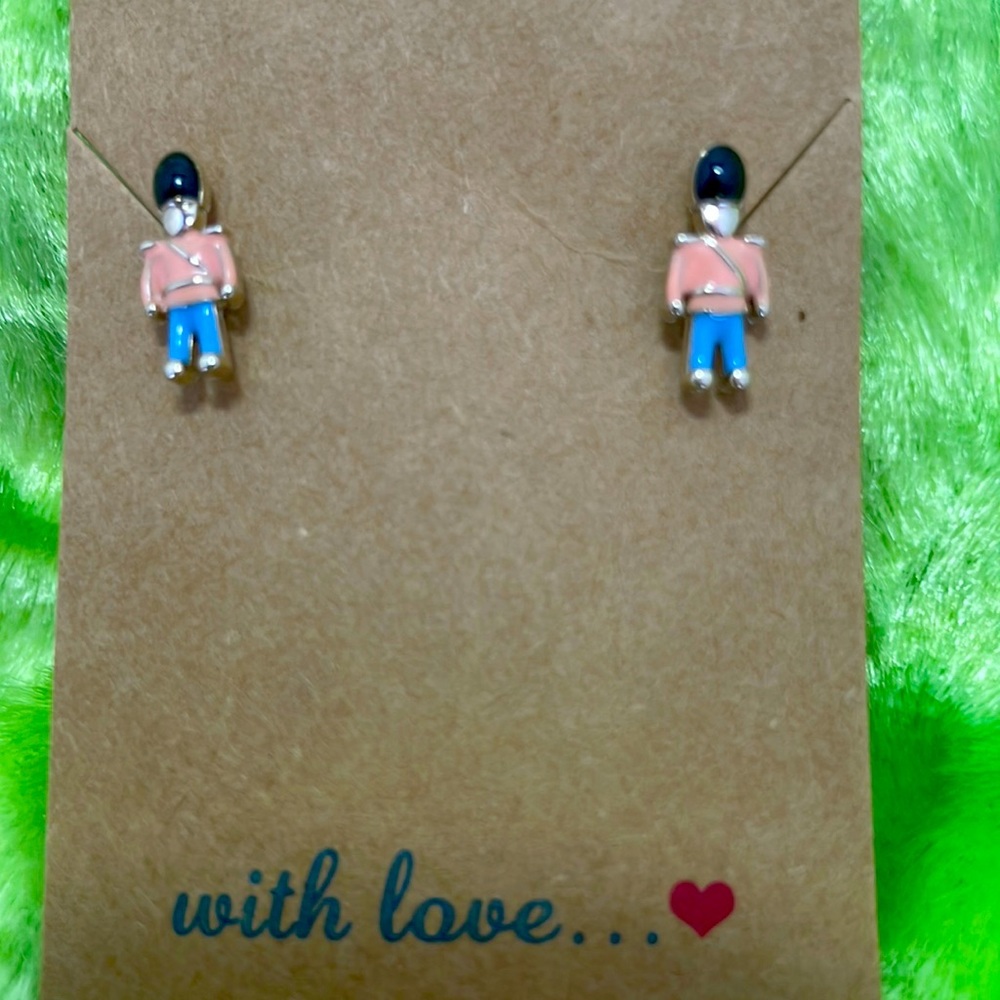 British soldier earrings